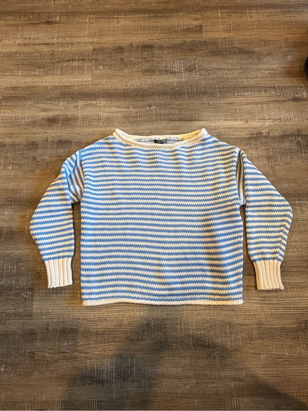 wild fable Blue and White Striped Crewneck Sweater
